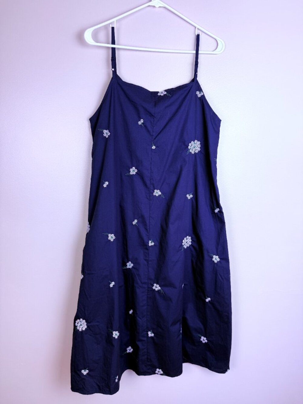 NWOT Toyouth Embroidered Floral Mini Dress Size L Cotton Cami Dress Lined